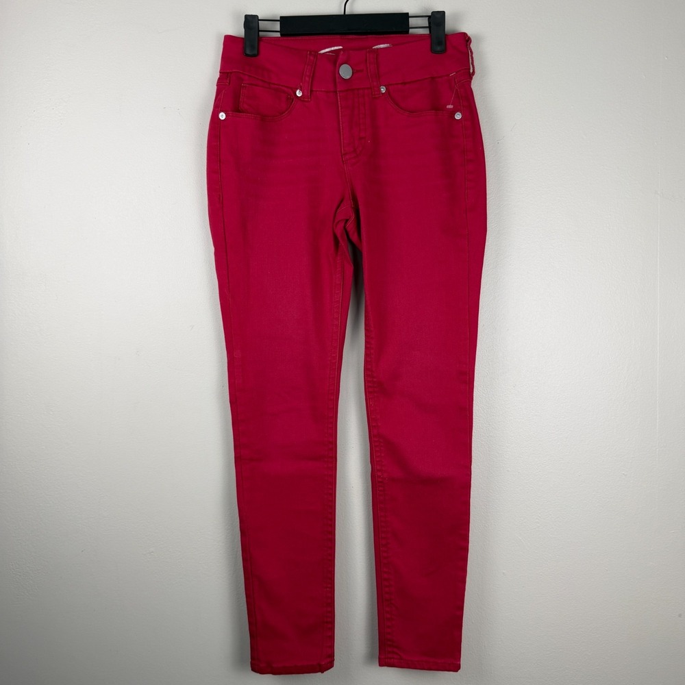Seven7 Tummyless Skinny Jeans Women's 4 (27x28) Chili Pepper Denim Mid-Rise